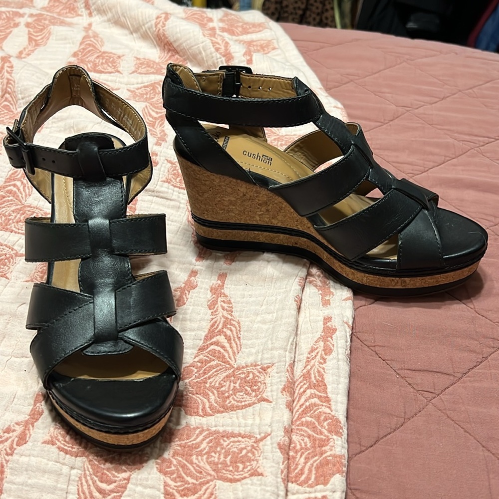 Clarks Collection Platform Cork Wedge Sandal